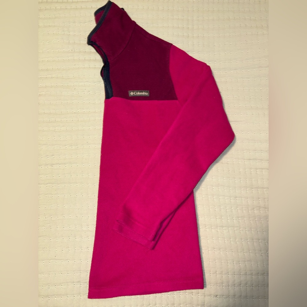 Columbia Burgundy and Pink Fleece half zip